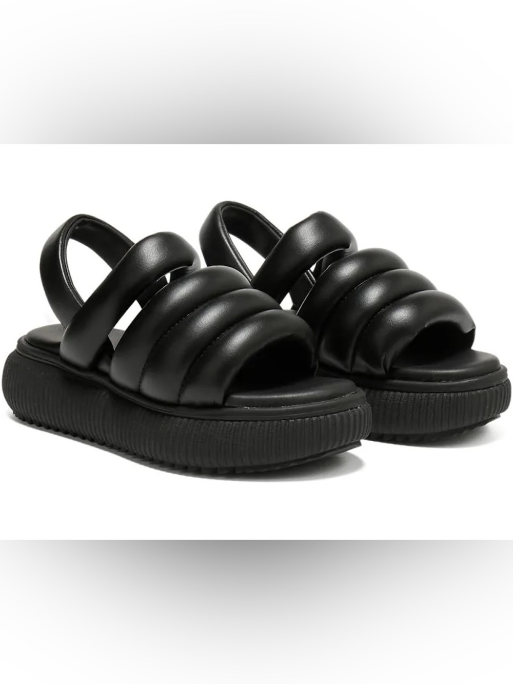 Onitsuka Tiger Otiger Strap Platform Puffy Black Sandals